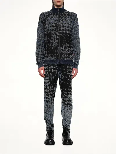 Diesel Houndstooth Bomber Jacket In Black
