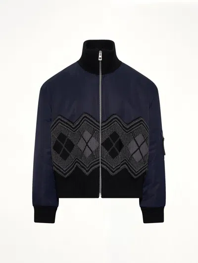Loewe Argyle Bomber Jacket In Blue