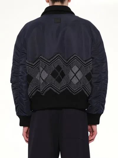 Loewe Argyle Bomber Jacket In Blue