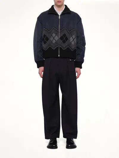 Loewe Argyle Bomber Jacket In Blue