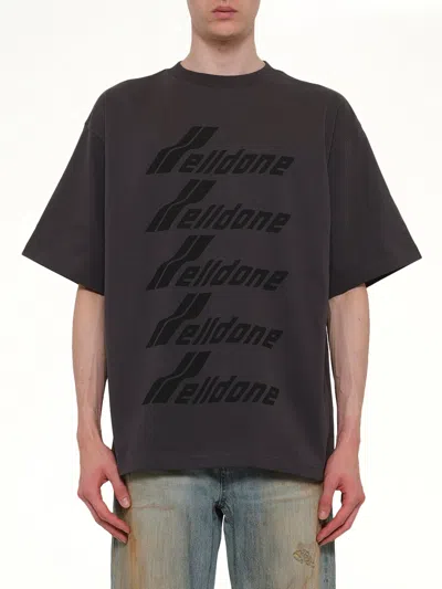 We11 Done Classic Front Logo T-shirt In Brown