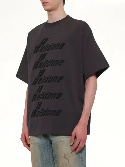 We11 Done Classic Front Logo T-shirt In Brown