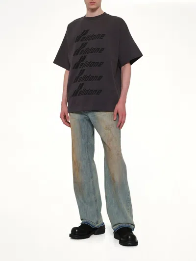 We11 Done Classic Front Logo T-shirt In Brown