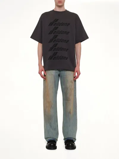 We11 Done Classic Front Logo T-shirt In Brown