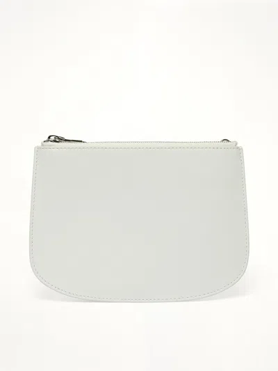 Diesel Smooth Leather Shoulder Handbag With Adjustable Strap In White