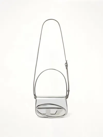 Diesel Luxurious Leather Shoulder Bag 1dr In Silver
