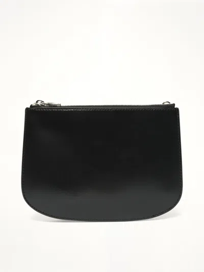 Diesel Twin-double-pouch Embossed-leather Shoulder Bag In Black