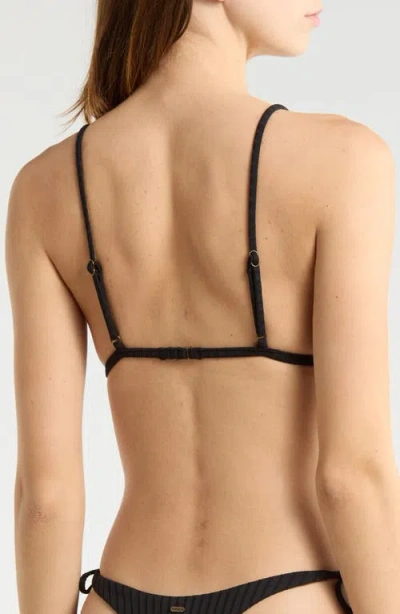 Rip Curl Surf Banded Fixed Triangle Bikini Top In Black