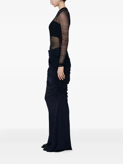 Christopher Esber Sheer-paneled Draped Top In Black
