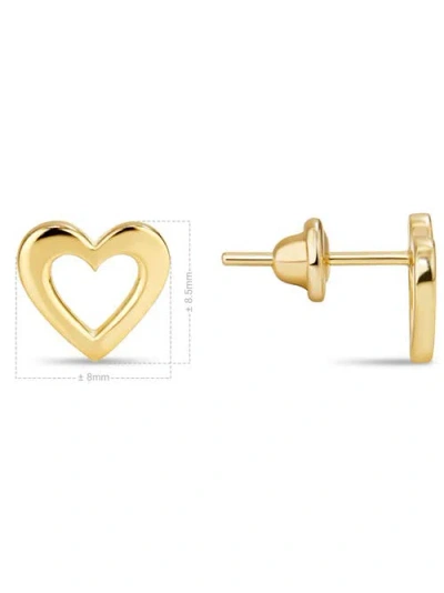 Devata Open Heart Stud Earrings In Gold