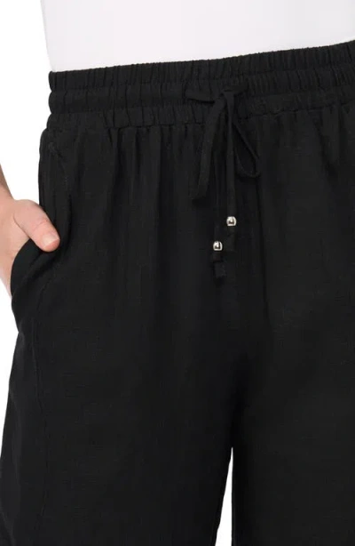 Cece Drawstring Linen Blend Pants In Black