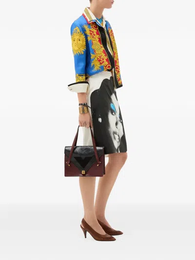 Versace Severine Python-effect Leather Shoulder Bag In Multi