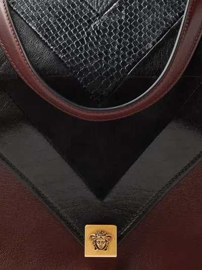 Versace Severine Python-effect Leather Shoulder Bag In Multi