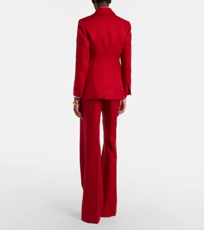 Max Mara Linen Blazer Jackets Red In Red