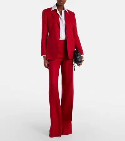 Max Mara Linen Blazer Jackets Red In Red
