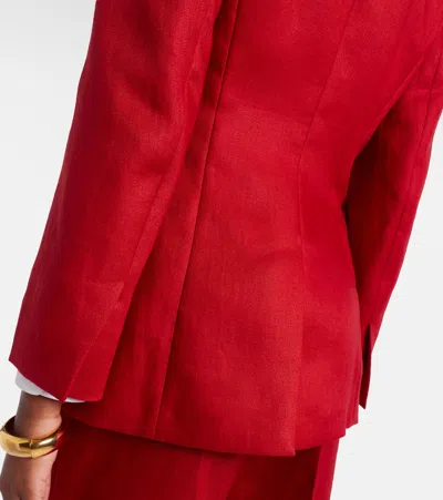 Max Mara Linen Blazer Jackets Red In Red