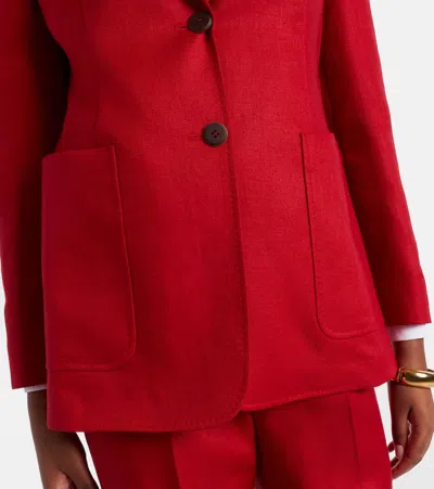 Max Mara Linen Blazer Jackets Red In Red