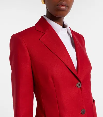 Max Mara Linen Blazer Jackets Red In Red