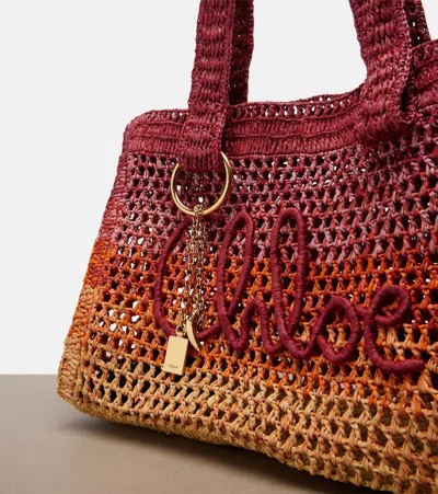 Chloé Womens Multicolor Orange Summer Banana East-west Raffia Tote Bag In Multi