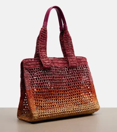 Chloé Womens Multicolor Orange Summer Banana East-west Raffia Tote Bag In Multi