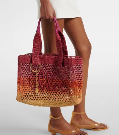 Chloé Womens Multicolor Orange Summer Banana East-west Raffia Tote Bag In Multi