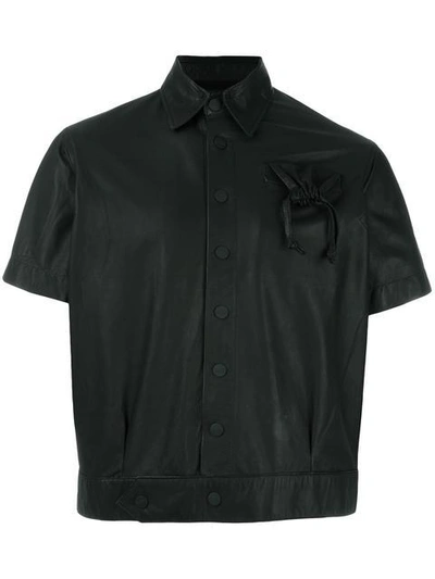 Shop Ktz Drawstring Pocket Cropped Jacket In Black