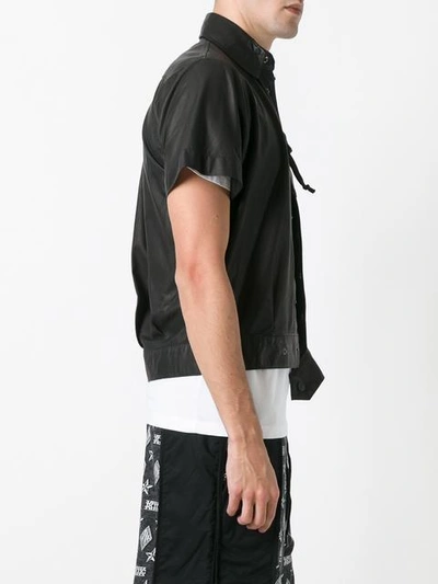 Shop Ktz Drawstring Pocket Cropped Jacket In Black