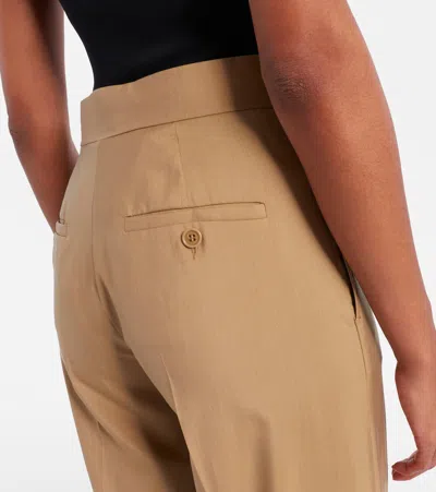 Max Mara Bronte Virgin Wool Blend Wide Leg Pants In Brown