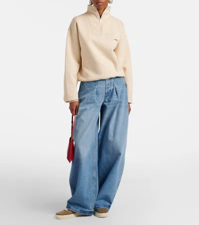 Jacquemus Cotton Low-top Sneakers With Embroidered Logo In Green