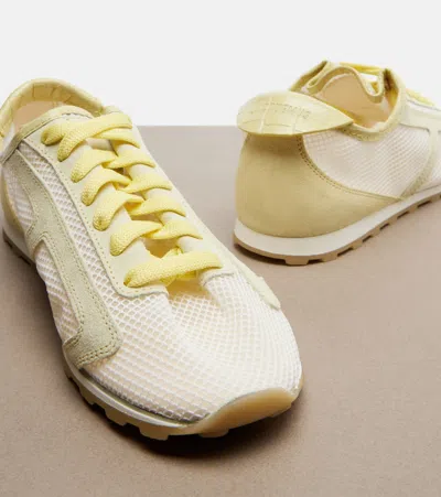 Jacquemus Low Top Sneakers Suede Mesh Rubber Sole In Animal Print