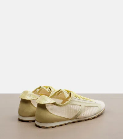 Jacquemus Low Top Sneakers Suede Mesh Rubber Sole In Animal Print