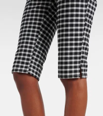Posse Chiara Cropped Checked Cotton-blend Capri Pants In Black