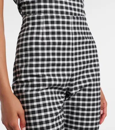 Posse Chiara Cropped Checked Cotton-blend Capri Pants In Black