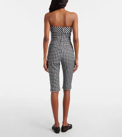 Posse Chiara Cropped Checked Cotton-blend Capri Pants In Black