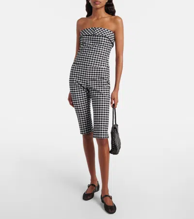 Posse Chiara Cropped Checked Cotton-blend Capri Pants In Black