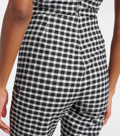 Posse Chiara Cropped Checked Cotton-blend Capri Pants In Black