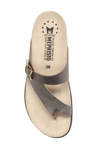 Mephisto Helen Toe Loop Sandal In Gray