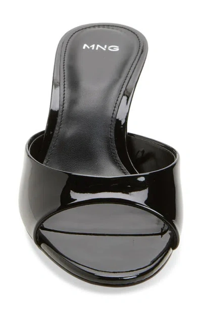 Mango Kitten-heel Sandals With Strap Black In Black