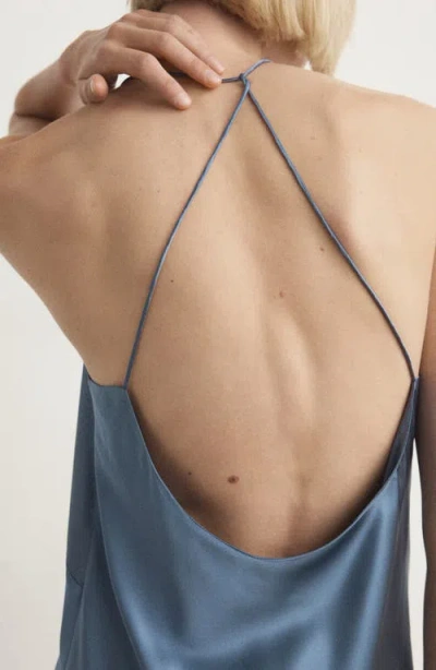Mango Stretch Silk Nightgown In Blue