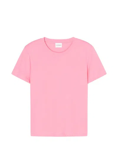 Closed Pink Solid Crew Neck T-shirt In Pink