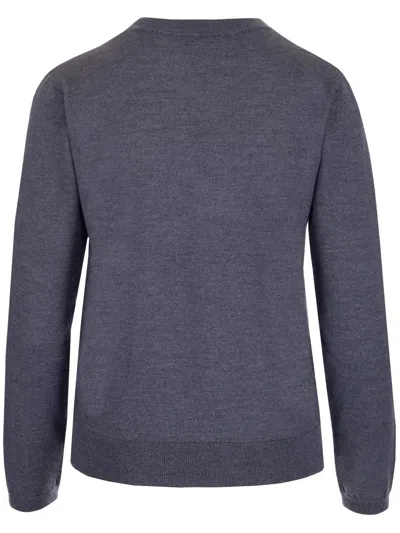 Apc Basic Pullover Knitwear Grey In Blue