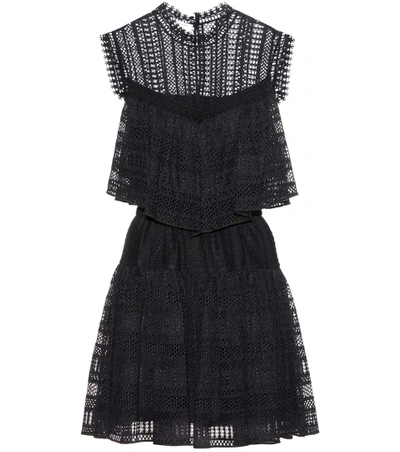 Shop Philosophy Di Lorenzo Serafini Cotton-blend Lace Dress In Llack