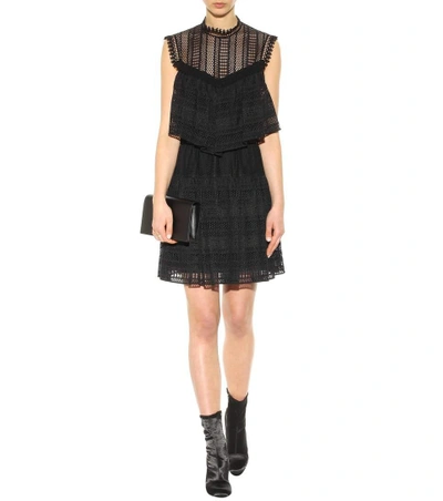 Shop Philosophy Di Lorenzo Serafini Cotton-blend Lace Dress In Llack