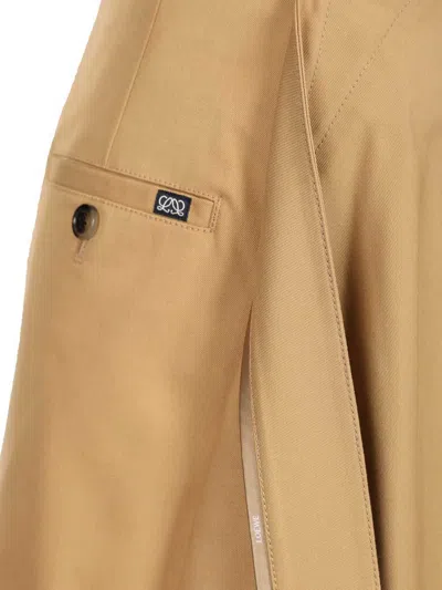 Loewe Womens Beige Draped-side Asymmetric-hem Cotton-blend Mini Skirt In Multi