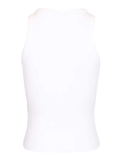 Givenchy White Sleeveless Top With Logo Lettering On The Front In Cotton Stretch Woman In White