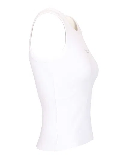Givenchy White Sleeveless Top With Logo Lettering On The Front In Cotton Stretch Woman In White