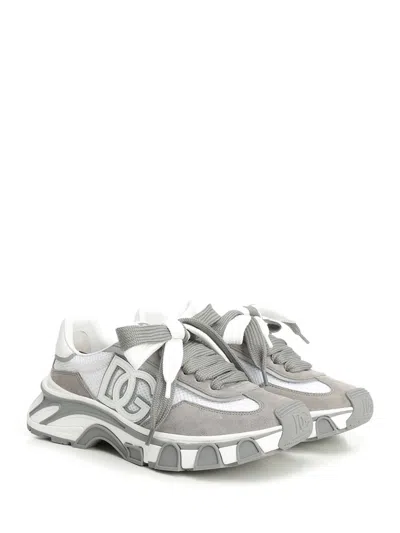 Dolce & Gabbana Dg Country Road Sneaker In Leather And Fabric In Multi