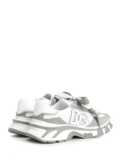 Dolce & Gabbana Dg Country Road Sneaker In Leather And Fabric In Multi