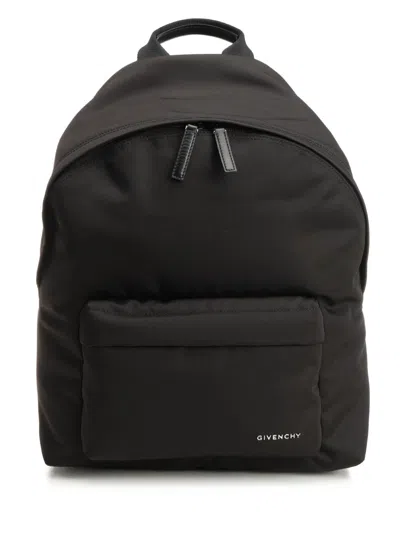 Givenchy Black Backpack With Adjustable Shoulder Straps And Logo On Front In Tech Fabric Man