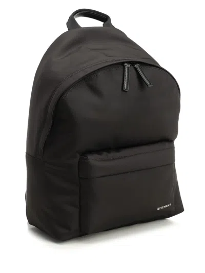 Givenchy Black Backpack With Adjustable Shoulder Straps And Logo On Front In Tech Fabric Man